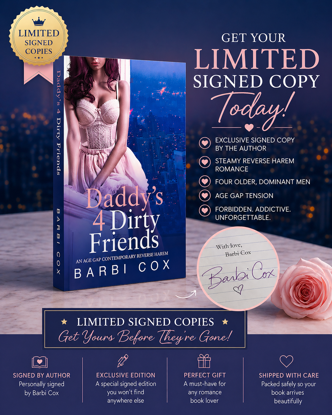 Signed Paperback: Daddy’s 4 Dirty Friends by Barbi Cox